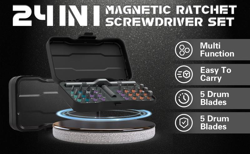 SEESE 24-in-1 Magnetic Ratchet Screwdriver Set – Detachable Handle Repair Tool