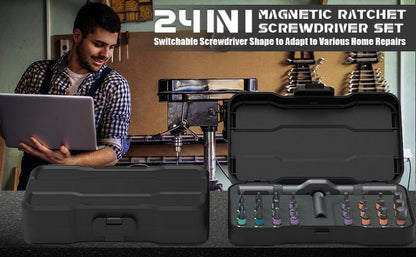 SEESE 24-in-1 Magnetic Ratchet Screwdriver Set – Detachable Handle Repair Tool